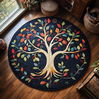 Colorful Tree WY1905022CL Quilted Round Mat