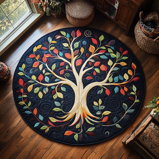 Colorful Tree WY1905022CL Quilted Round Mat