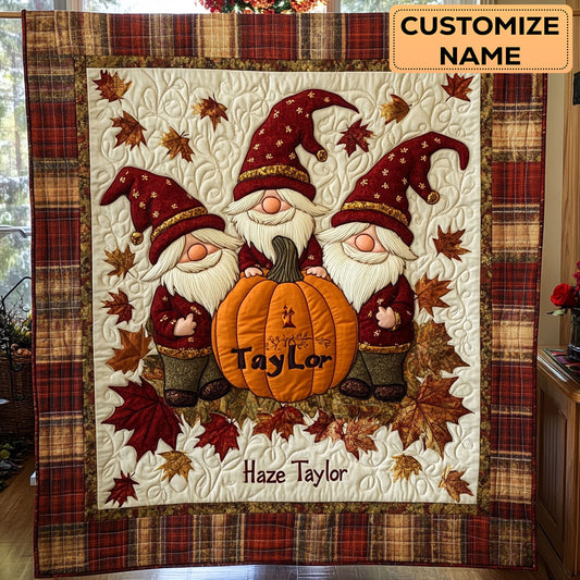 Harvest Gnome WN2907060CL Personalized Baby Quilt