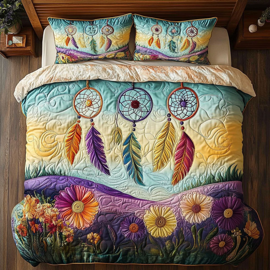 Beautiful Flower Meadow Dreamcatcher WY2006003CL Duvet Cover Set