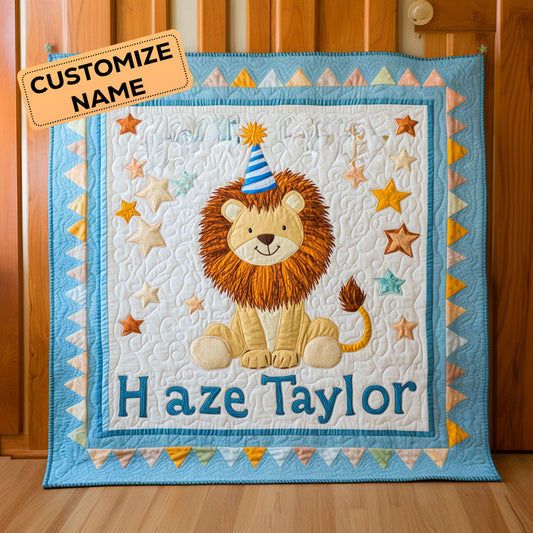 Birthday Lion WN2907014CL Personalized Baby Quilt