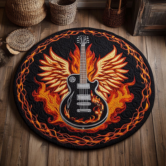 Fire Guitar WY0605003CL Quilted Round Mat