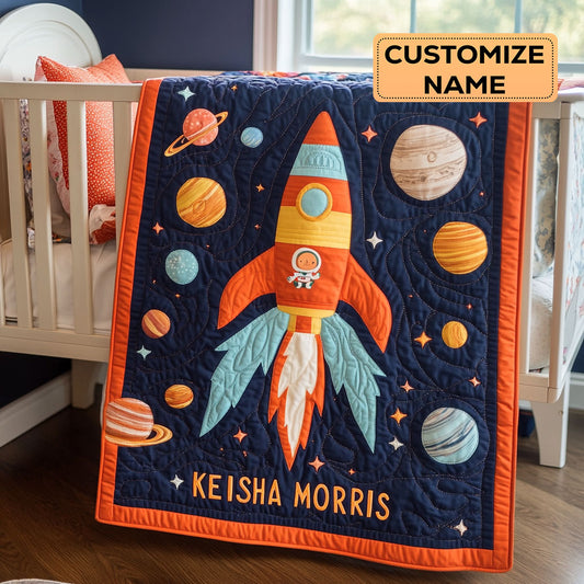 Blast Off Buddy CP220721CL Personalized Baby Quilt