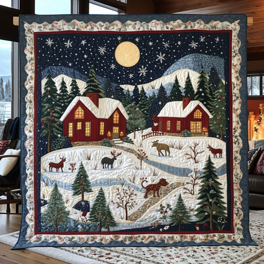 Whispering Pines Forest Cabin WN0110062CL Quilt