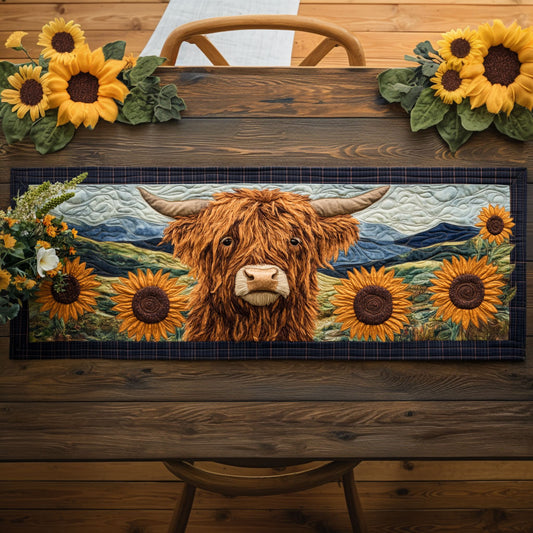 Highland Cow Grace WN1707025CL Quilted Table Runner