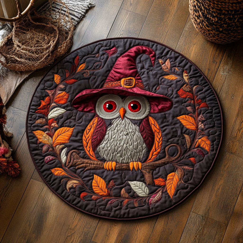 Witch Owl WY1906070CL Quilted Round Mat