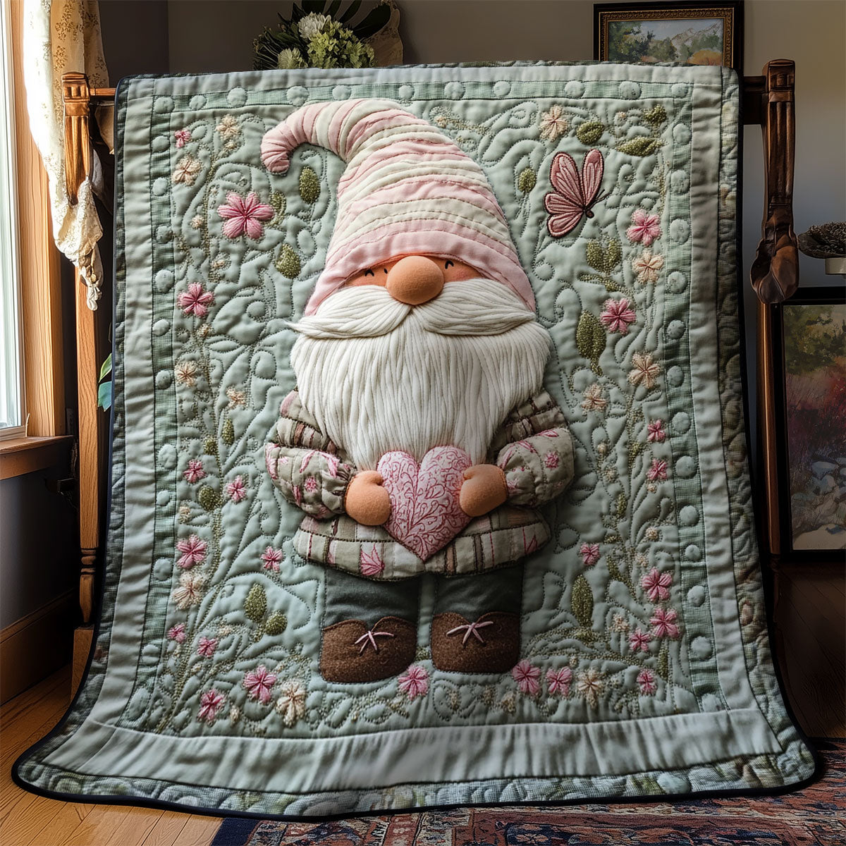 Gnome And Heart WY1302028CL Quilt