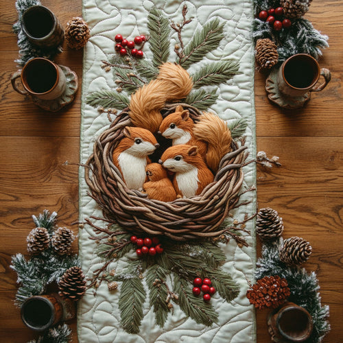 Squirrel Nest WY0506025CL Quilted Table Runner