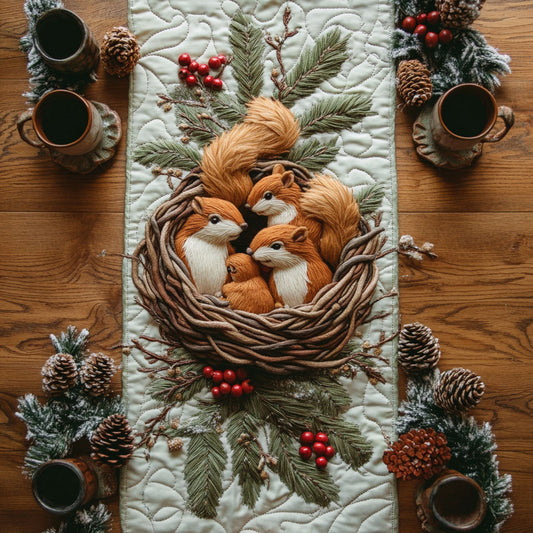 Squirrel Nest WY0506025CL Quilted Table Runner