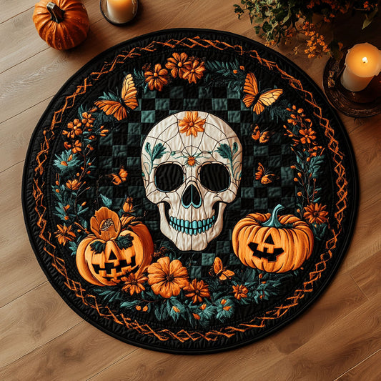 Gilded Skull WN1308052CL Quilted Round Mat