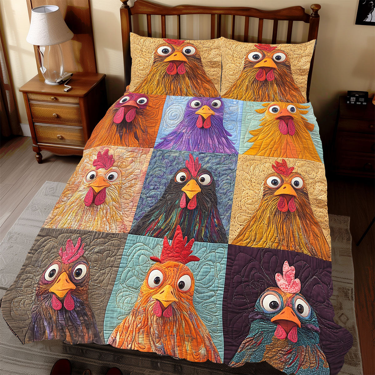 Whimsical Chicken WU2612007CL Duvet Cover Set