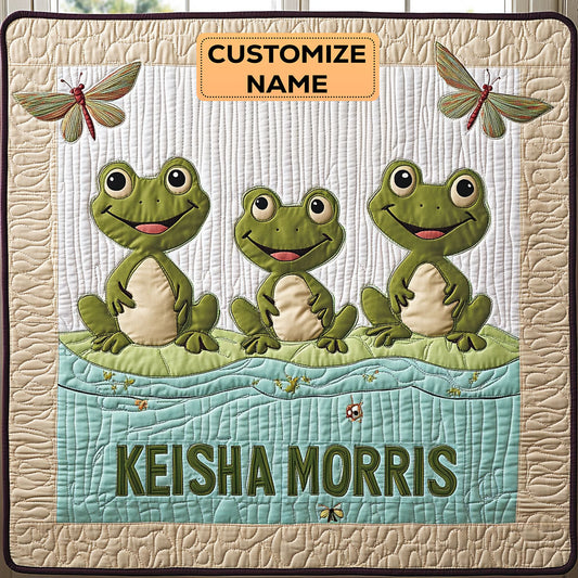 Frog Friends CP2507047CL Personalized Baby Quilt