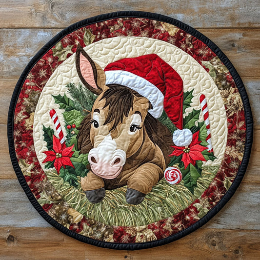 Donkey Festive Night WN1111032CL Quilted Round Mat