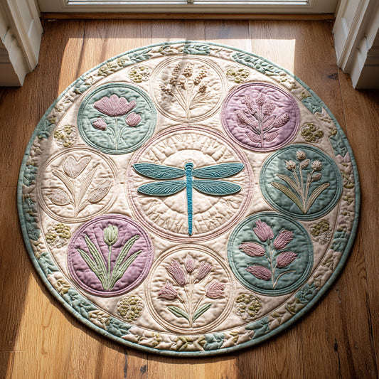 Dragonfly Serenade CW0908020CL Quilted Round Mat