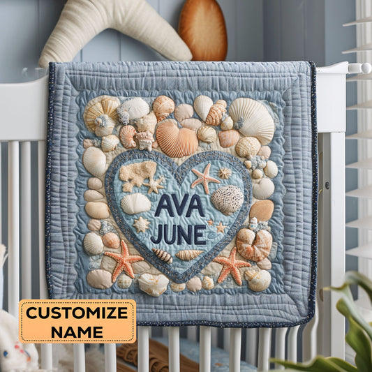Coastal Love WY3007030CL Personalized Baby Quilt