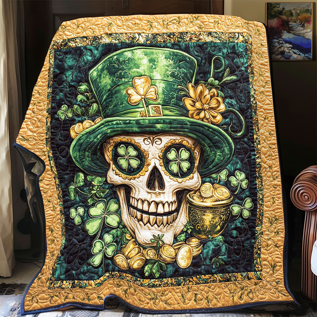Patrick Hat Skull WY2201080CL Quilt