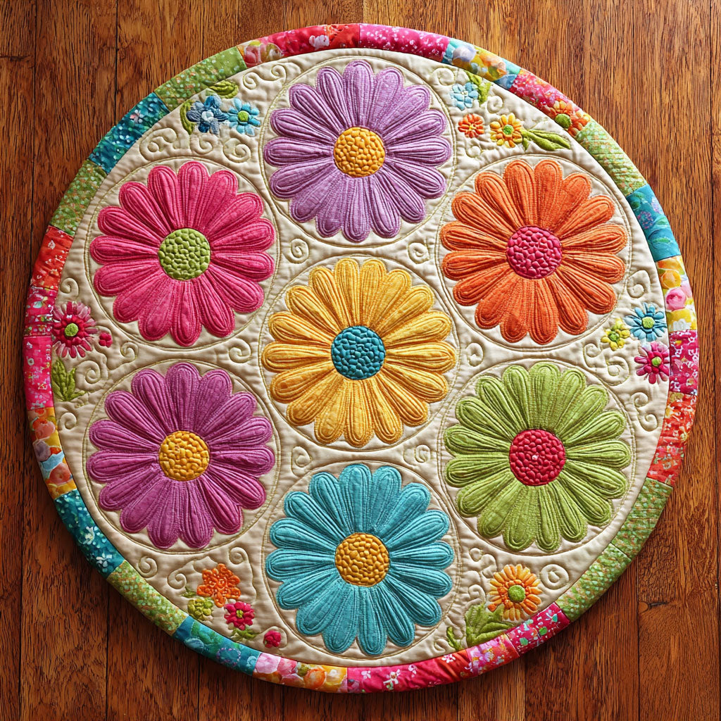 Blooming Carousel CW0708017CL Quilted Round Mat
