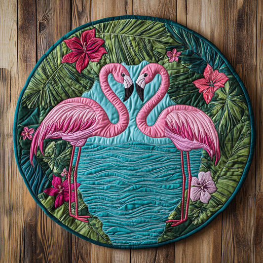 Couple Flamingo WX1505008CL Quilted Round Mat