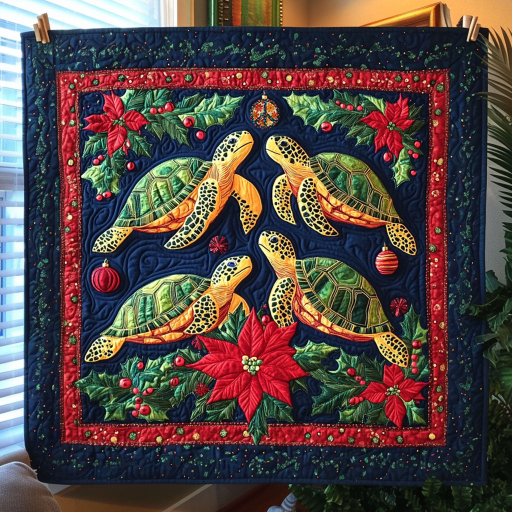 Poinsettia Turtle WJ0312029CL Quilt