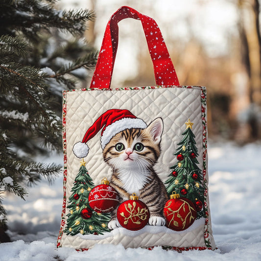 Christmas Cat Glow WN2609007CL Quilted Tote Bag