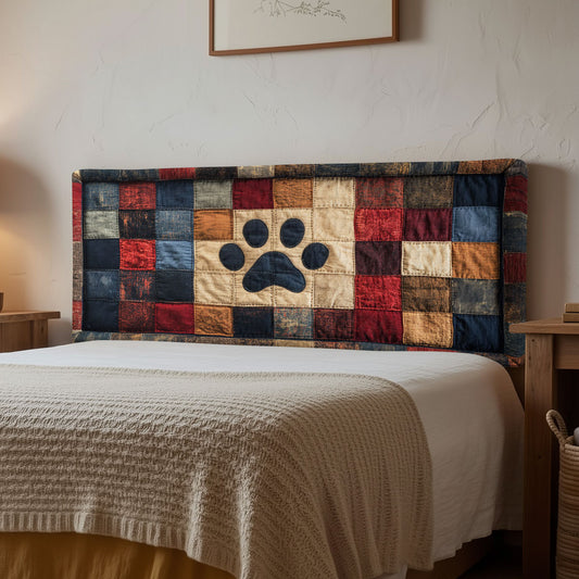 Paw Mosaic CP2212050CL Quilted Headboard Slipcover
