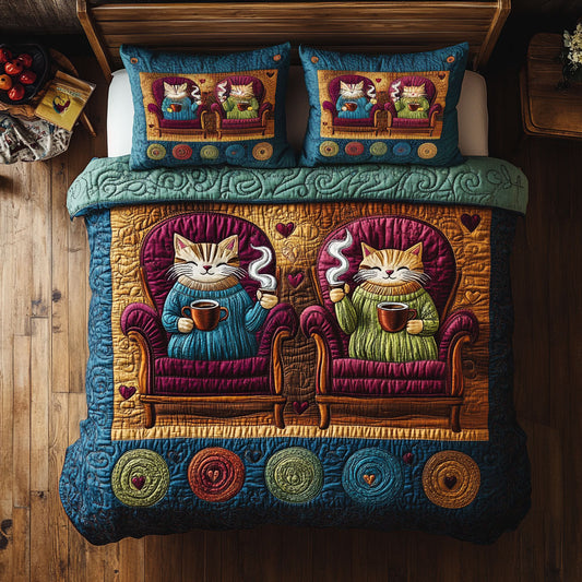 Friend Coffee Naughty Cats DH0410028CL Duvet Cover Set