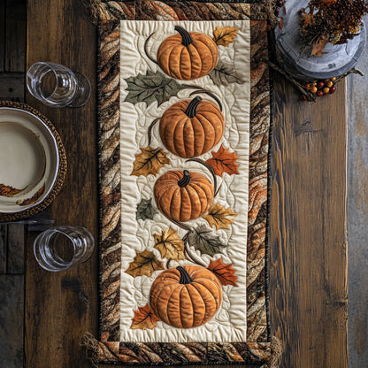 Pumpkin Harvest CP0606006CL Quilted Table Runner