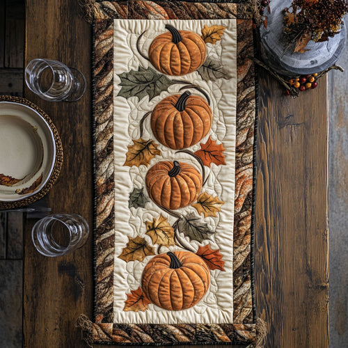 Pumpkin Harvest CP0606006CL Quilted Table Runner