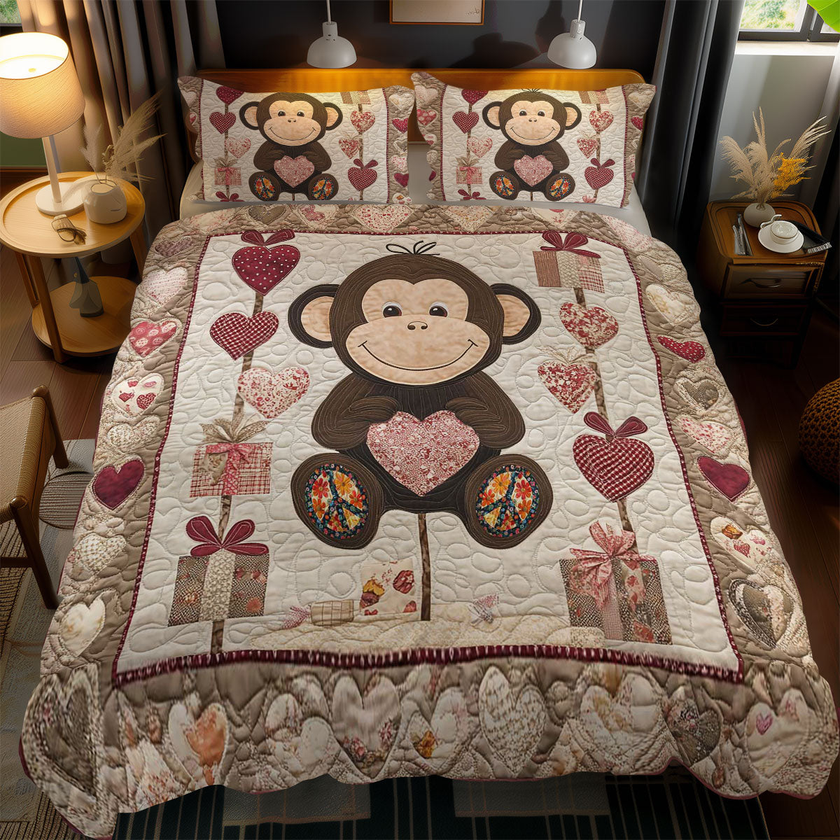 Heartful Monkey WN2412041CL Duvet Cover Set