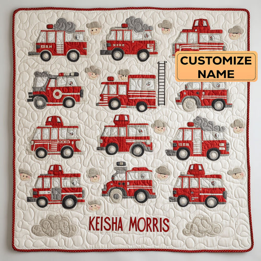Firetruck Parade CP2207013CL Personalized Baby Quilt