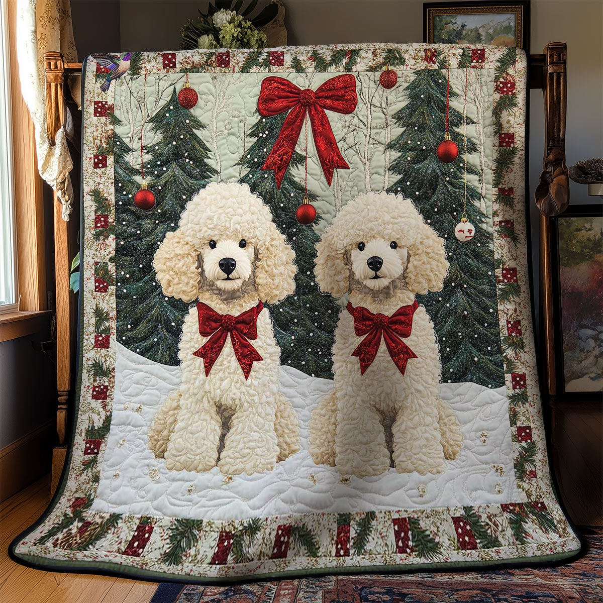 Poodle’s Winter Stroll WN1511044CL Quilt