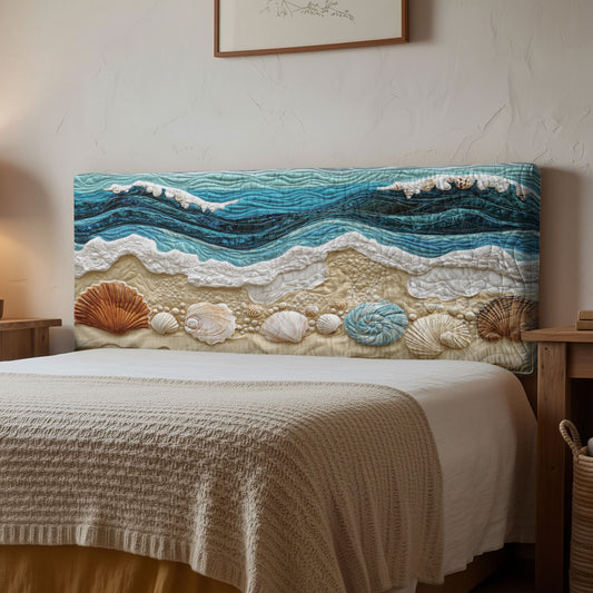 Sandy Shells CP1112067CL Quilted Headboard Slipcover