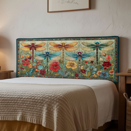 Dragonfly Garden CW3012014CL Quilted Headboard Slipcover
