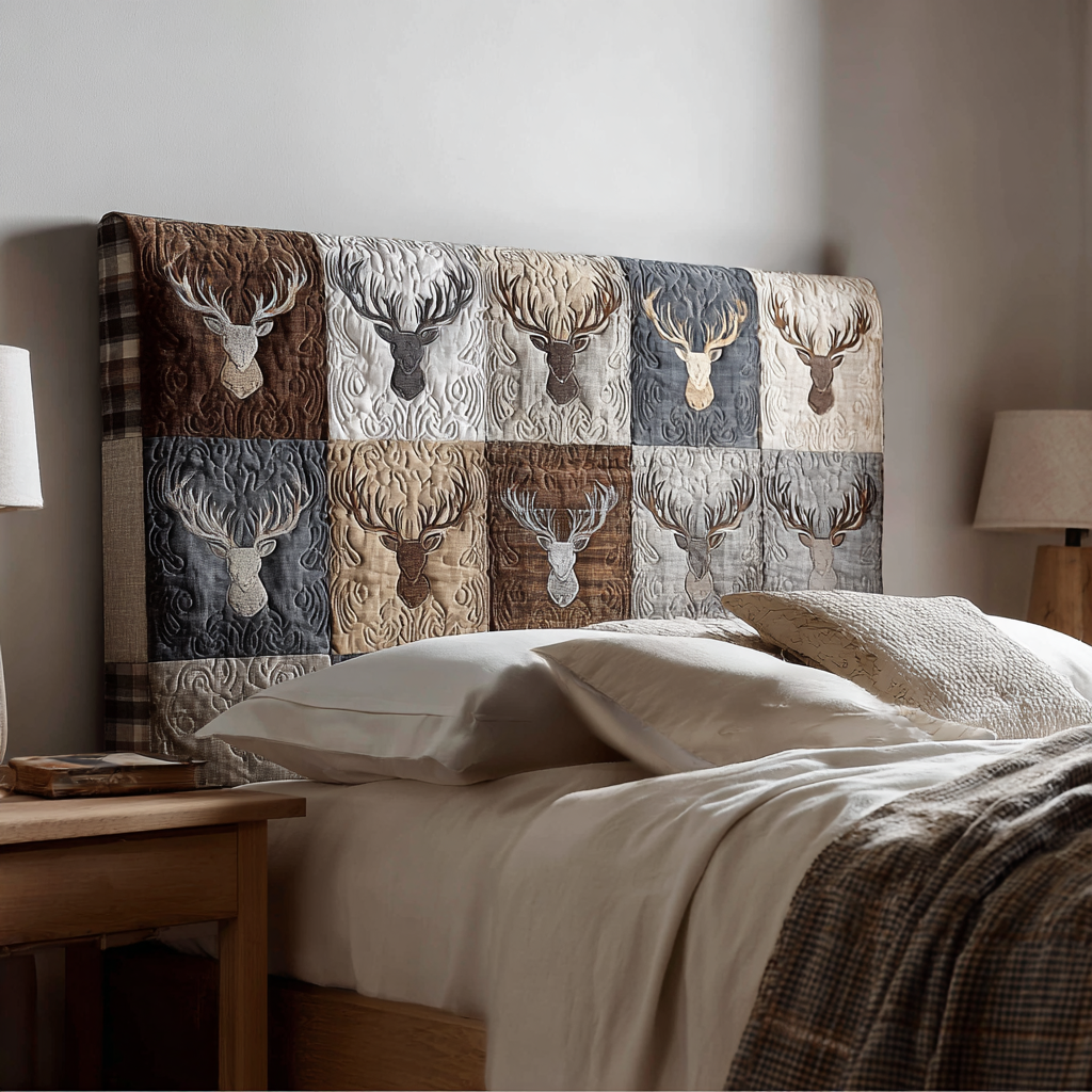 Rustic Antlers XR2912009CL Quilted Headboard Slipcover