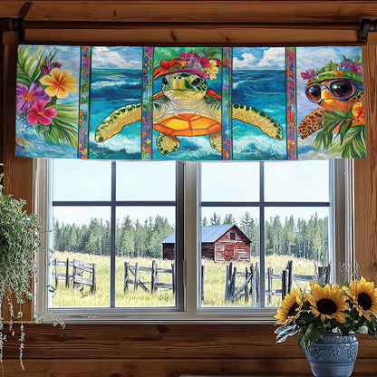 Turtle Petals WN2406079CL Quilted Valance