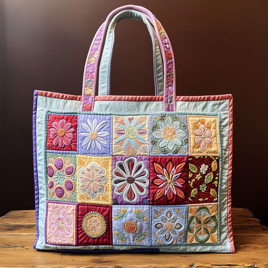 Sunrise Medallion Patchwork CW2709022CL Quilted Tote Bag