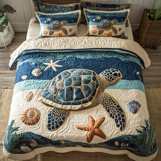 Turtle And Sandy Beach  CP2306019CL Duvet Cover Set