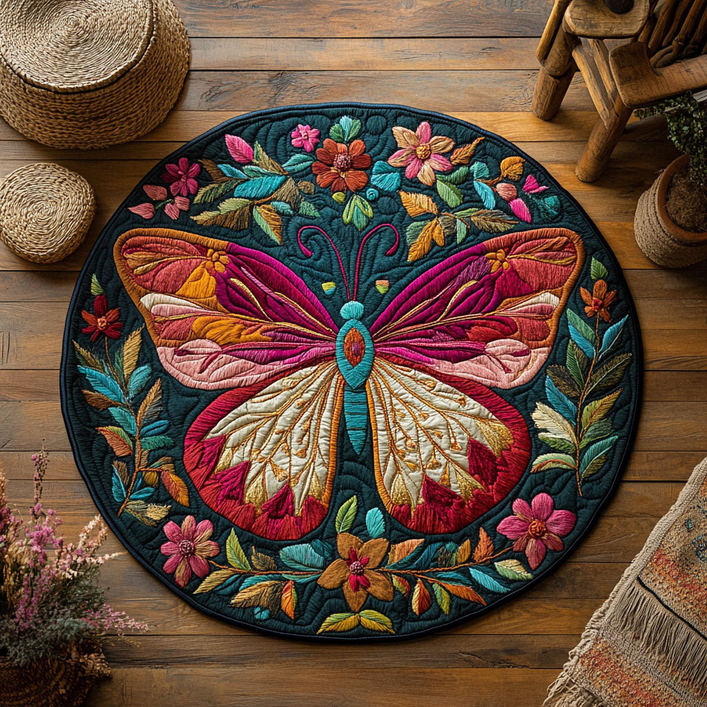 Colorful Wings WY1905023CL Quilted Round Mat