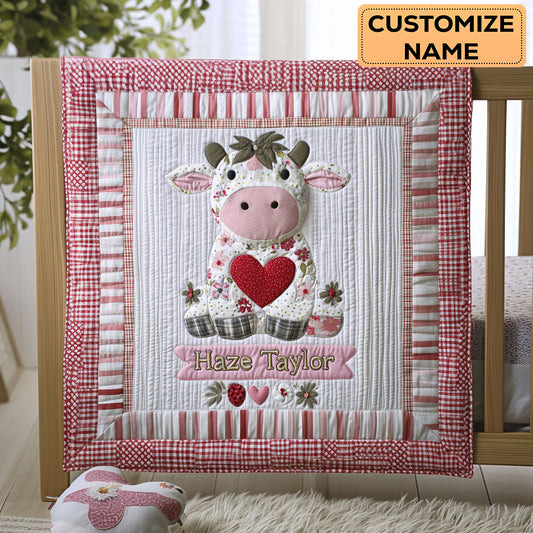 Little Cow's Heart WN2507042CL Personalized Baby Quilt