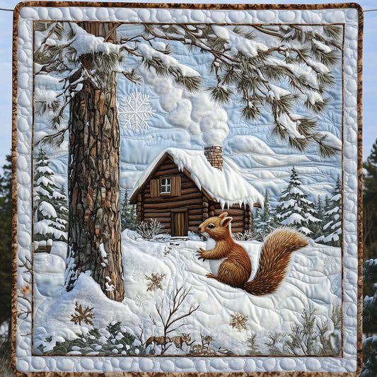 Squirrel Besides Snowy Tree LT2409033CL Quilt