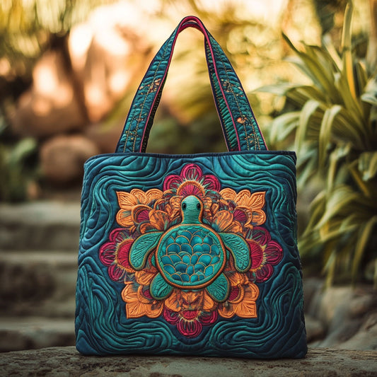 Eternal Glow Turtle Mandala WN3009014CL Quilted Tote Bag