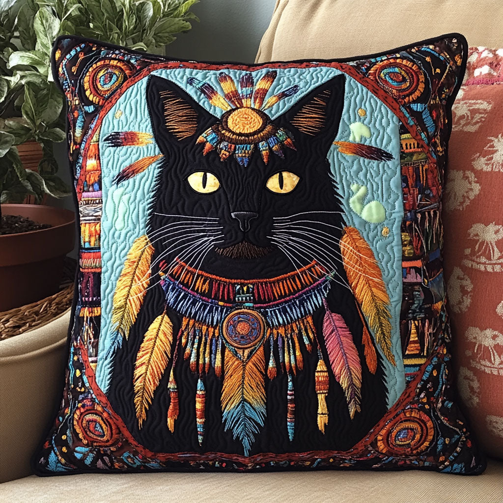Tribal Black Cat CW1201026CL Quilt Pillow Case