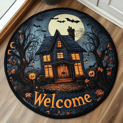 Haunted Welcome CP0108001CL Quilted Round Mat