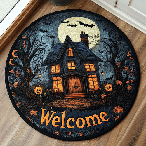 Haunted Welcome CP0108001CL Quilted Round Mat
