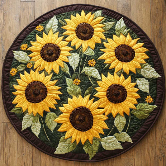 Small Flower Garden CQ0605016CL Quilted Round Mat
