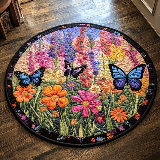 Butterfly Garden CW1807039CL Quilted Round Mat
