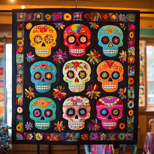 Skulls And Petals WJ2308002CL Quilt