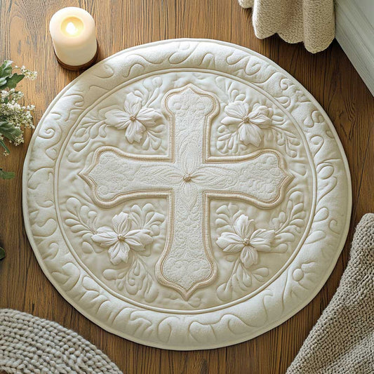 Easter Cross Garden WN2203017CL Quilted Round Mat