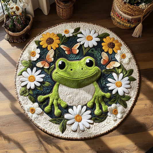 Frog Bloom WY0805018CL Quilted Round Mat