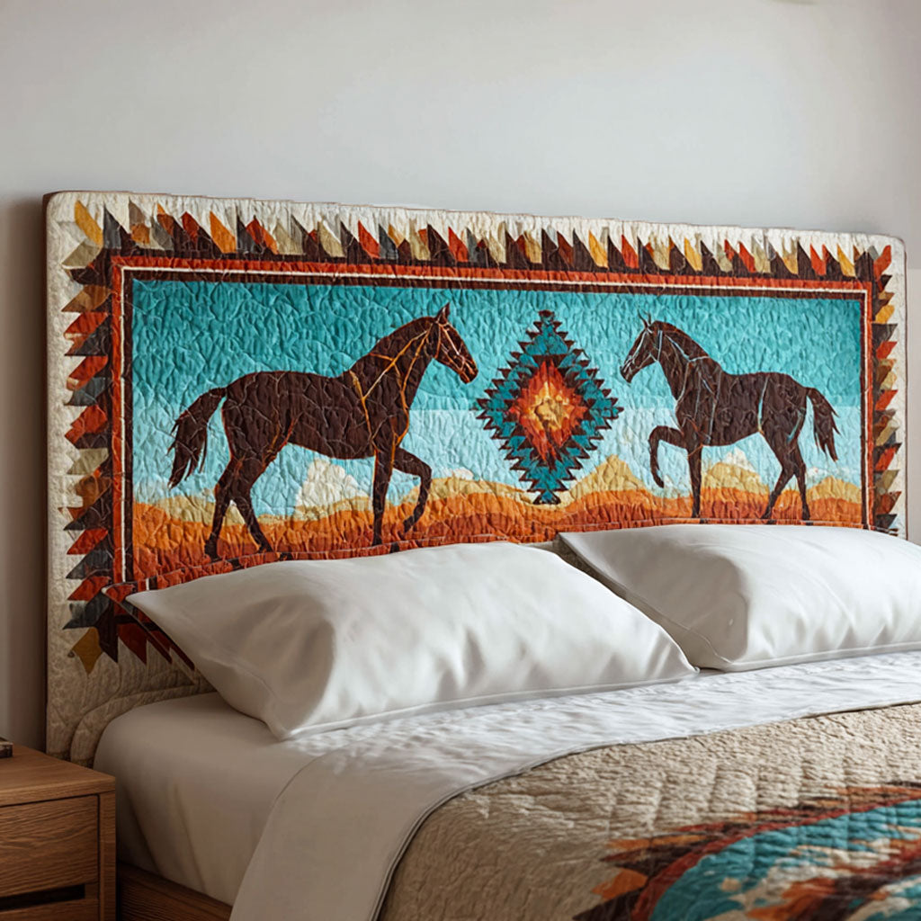 Canyon Horses CP0301040CL Quilted Headboard Slipcover